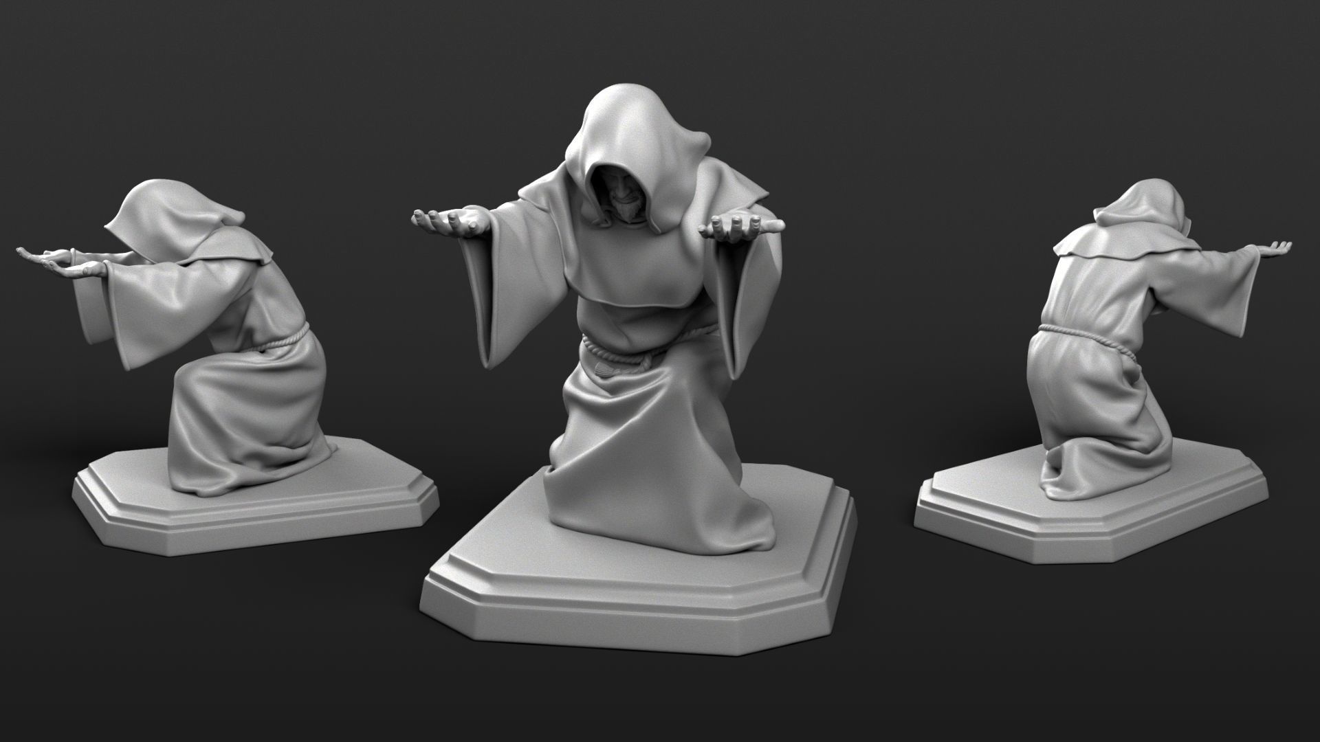 Monk Penholder 3D print model_12
