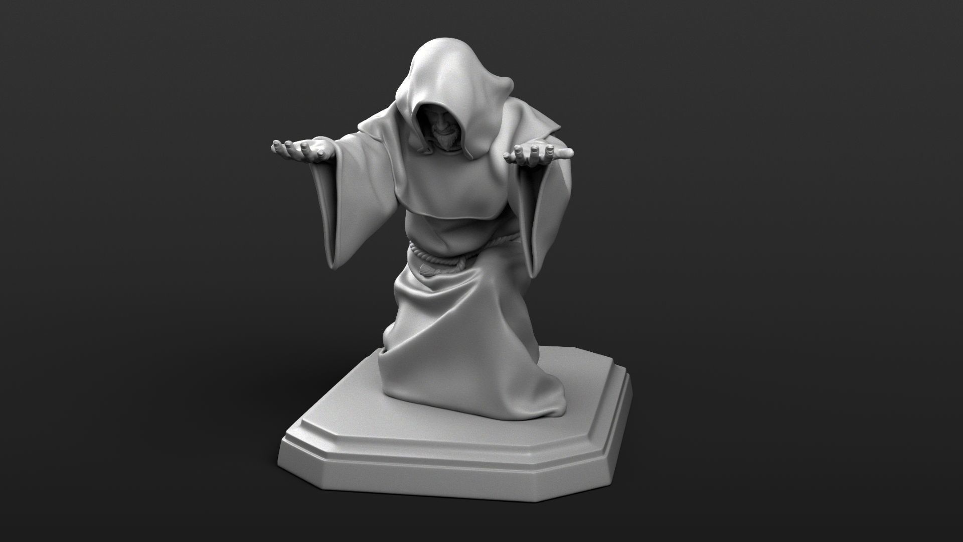 Monk Penholder 3D print model_16