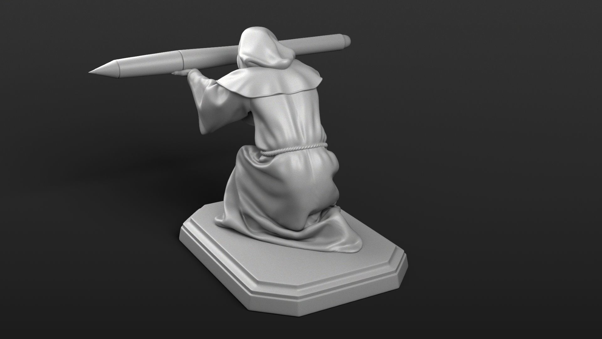 Monk Penholder 3D print model_8
