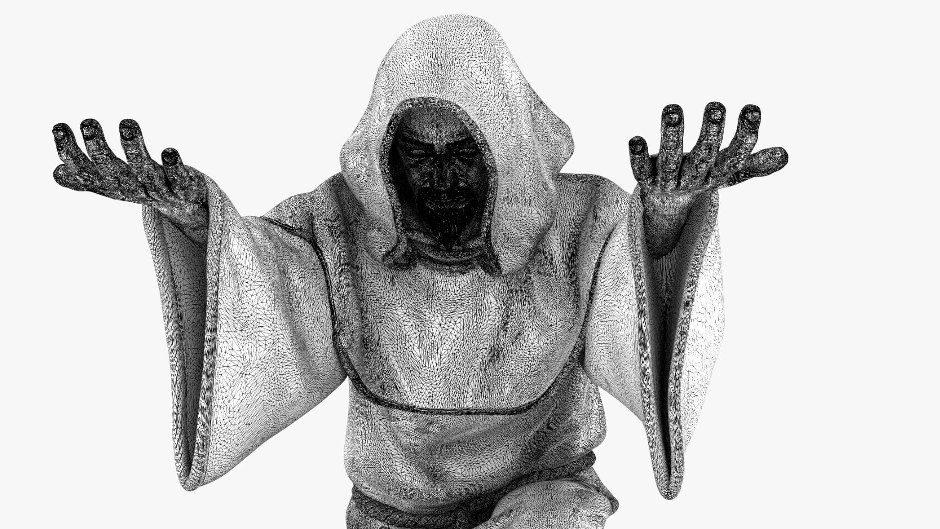 Monk Penholder 3D print model_26