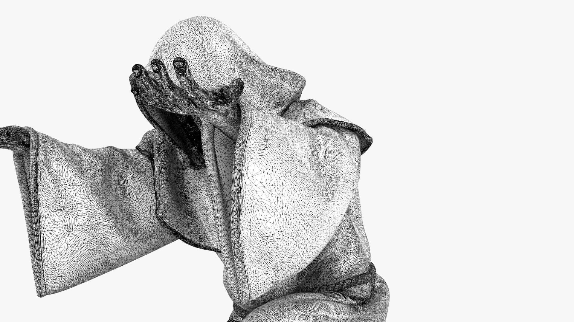 Monk Penholder 3D print model_27