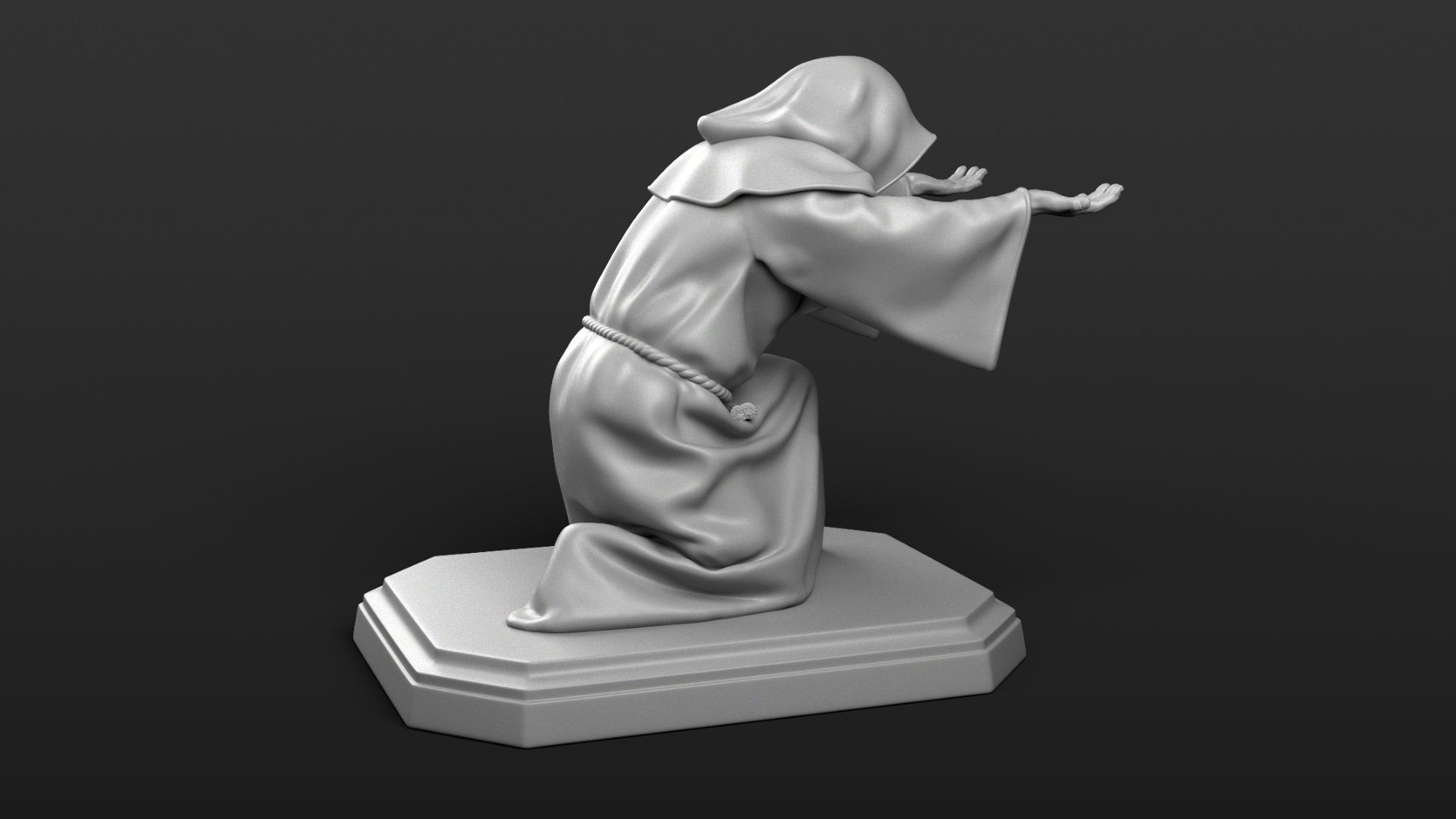 Monk Penholder 3D print model_24