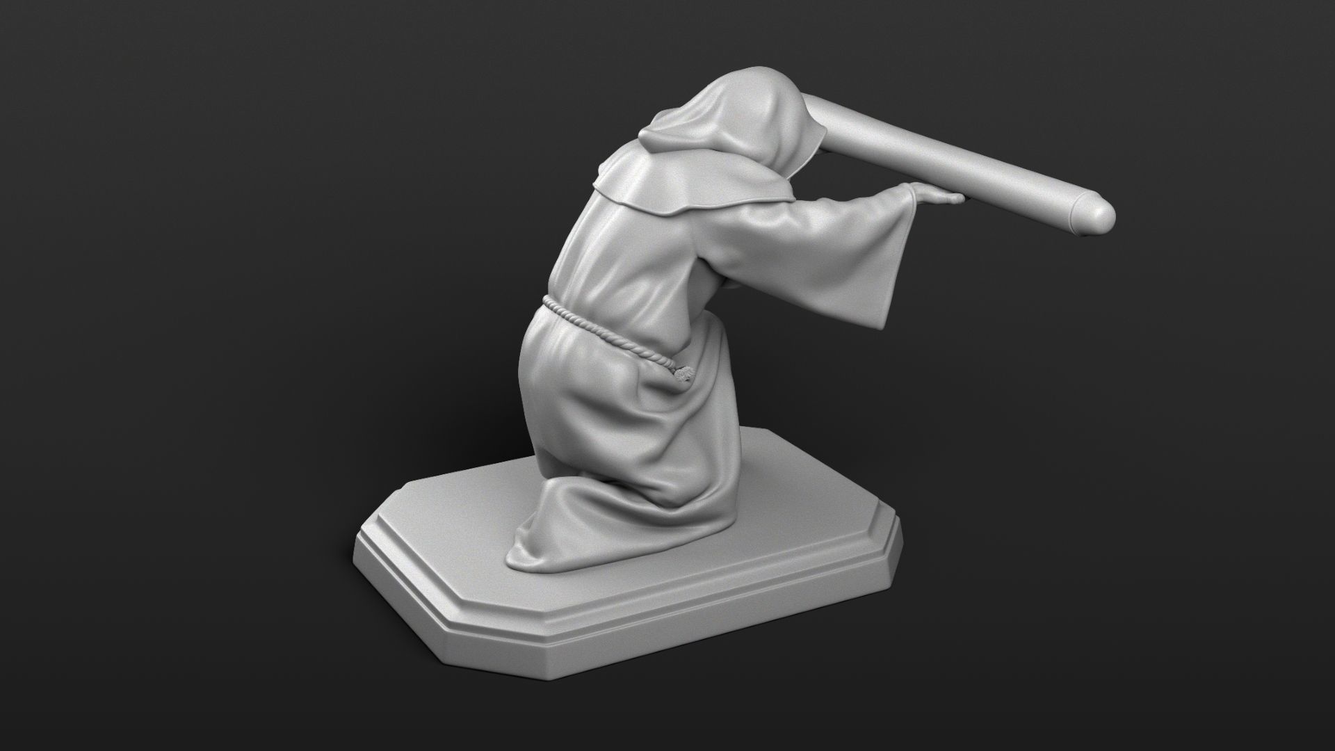 Monk Penholder 3D print model_5