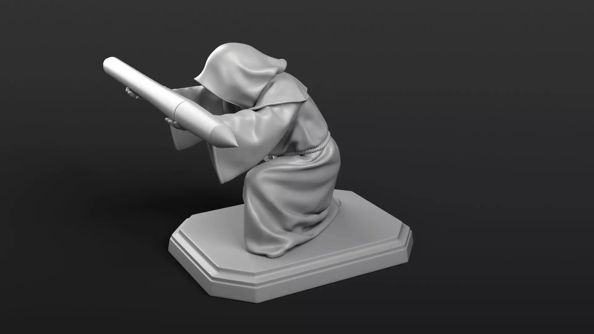 Monk Penholder 3D print model_0