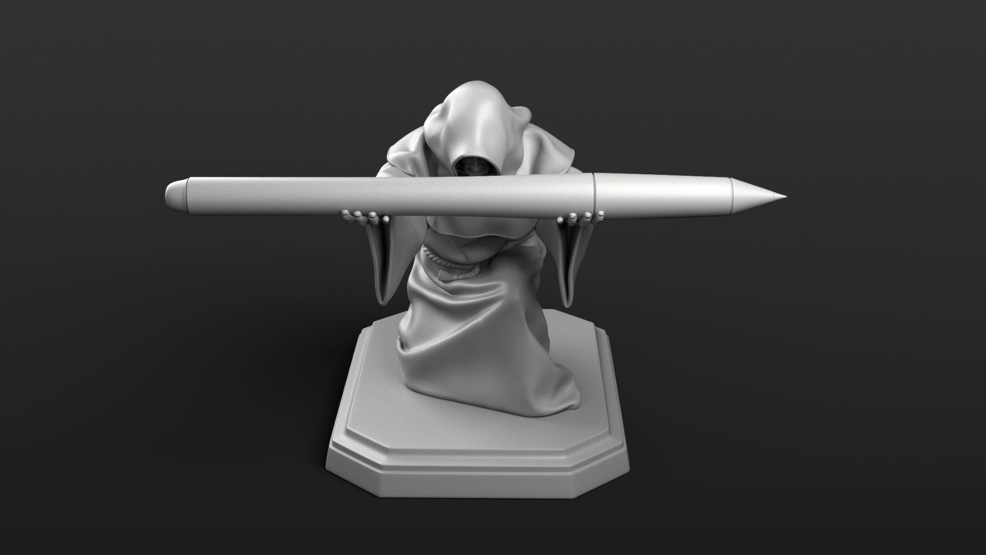 Monk Penholder 3D print model_2