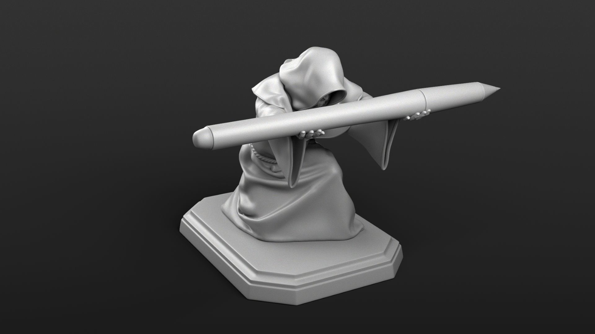 Monk Penholder 3D print model_3