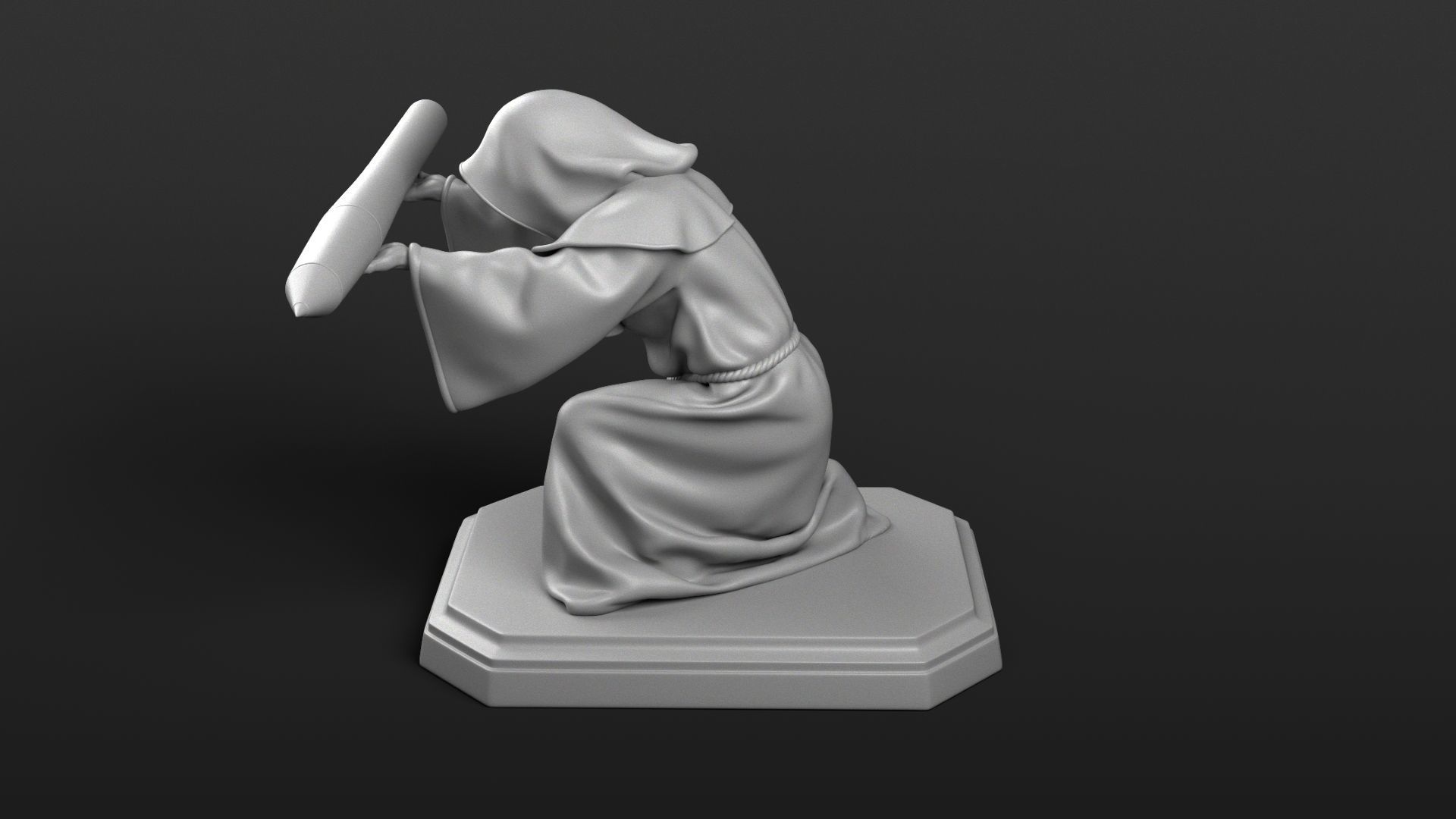 Monk Penholder 3D print model_10