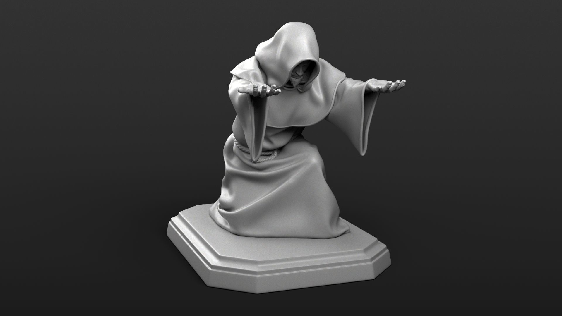 Monk Penholder 3D print model_15