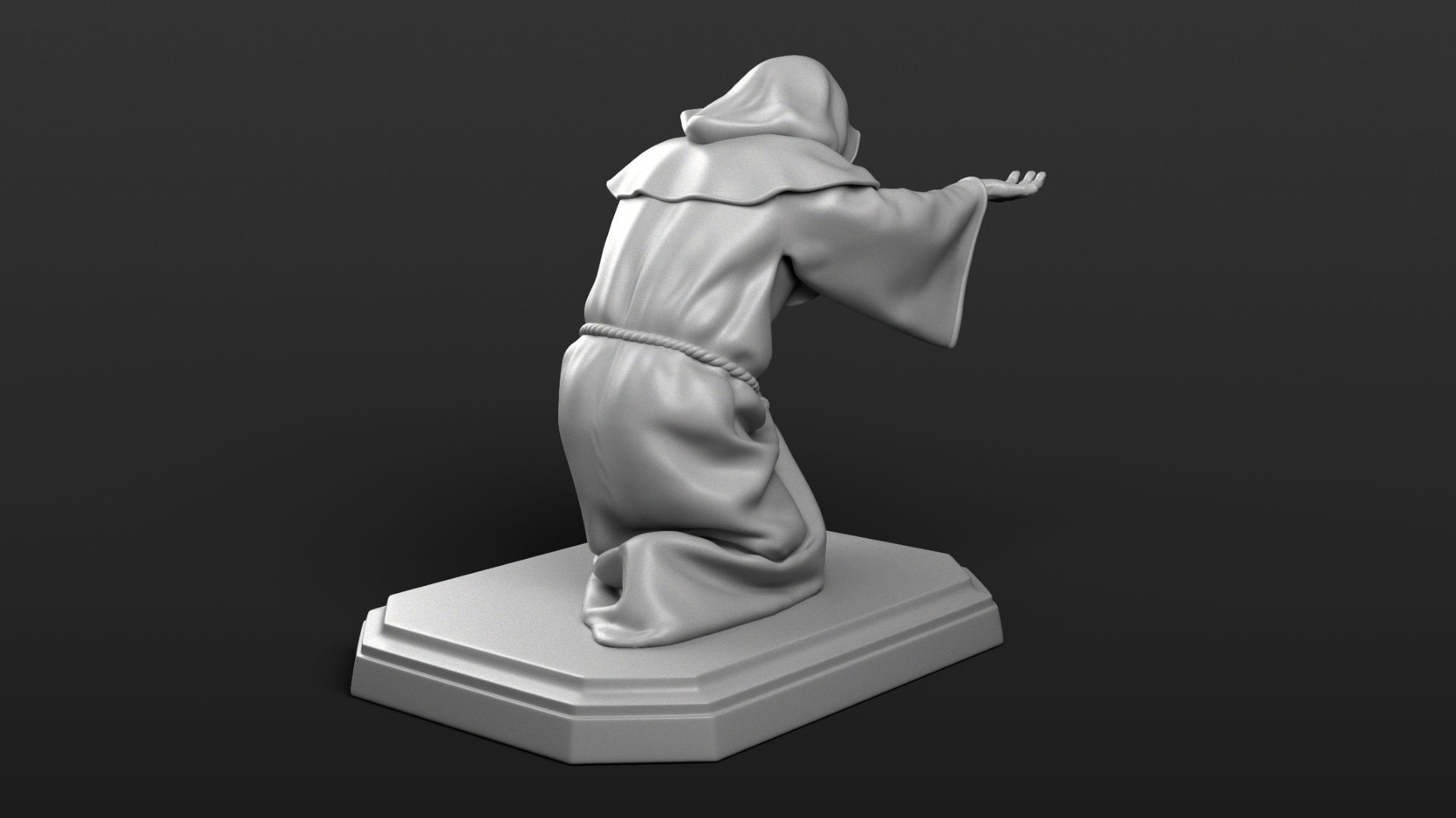 Monk Penholder 3D print model_23