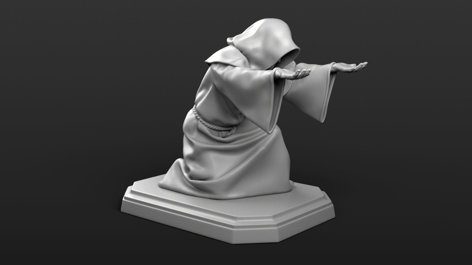 Monk Penholder 3D print model_14