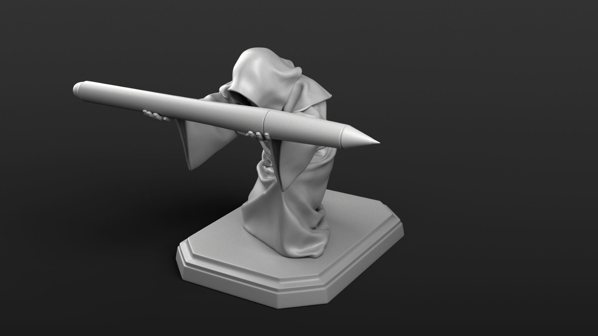 Monk Penholder 3D print model_1