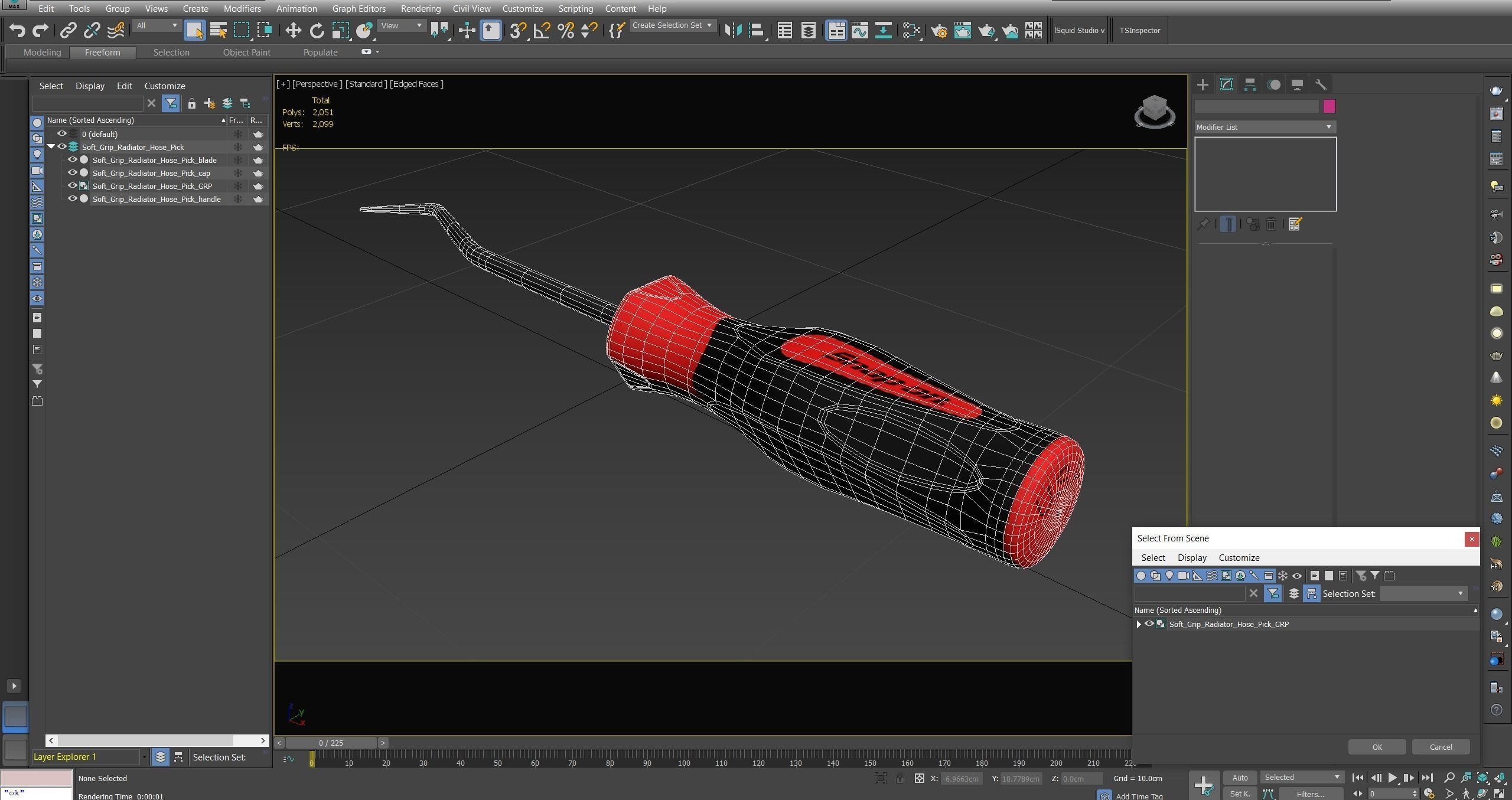 SO Soft Grip Radiator Hose Pick SGA173BR Low-poly 3D model_25