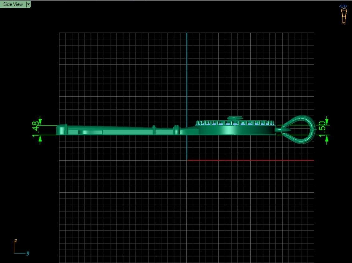 Key pendant letter B 3D print model_7