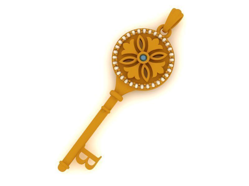 Key pendant letter B 3D print model_9