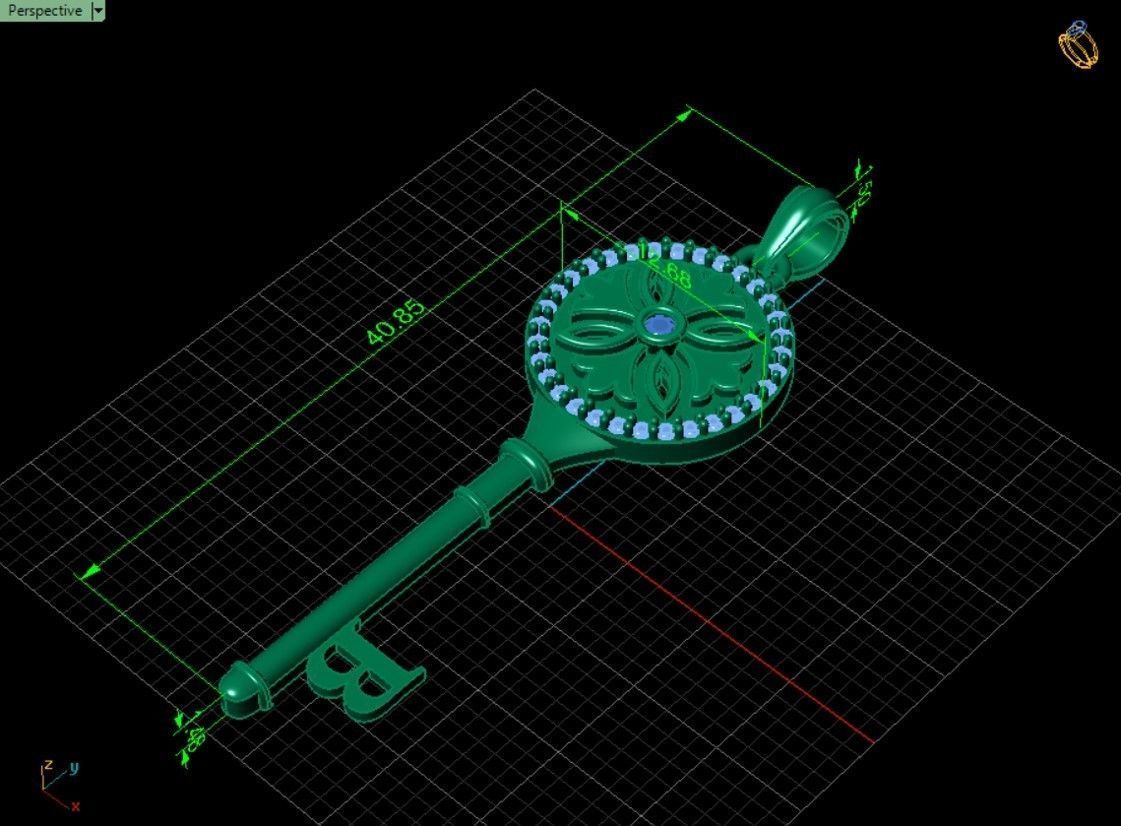 Key pendant letter B 3D print model_8