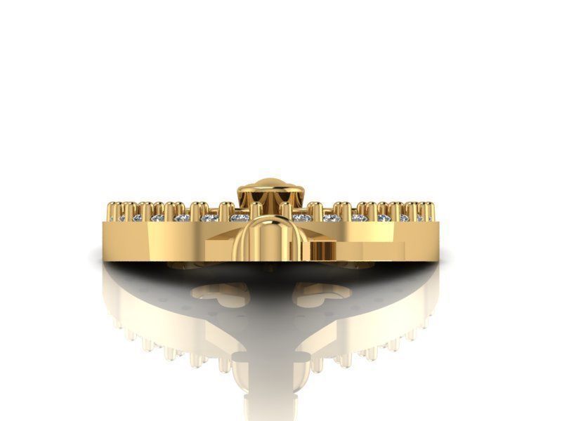 Key pendant letter C 3D print model_3