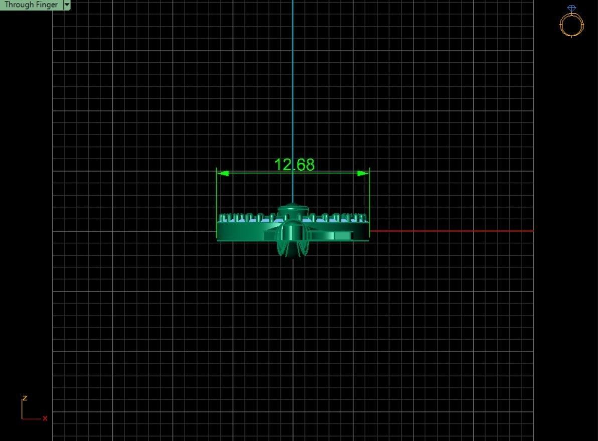 Key pendant letter C 3D print model_6