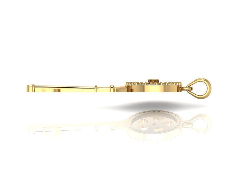 Key pendant letter C 3D print model_4