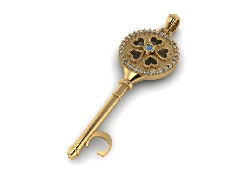 Key pendant letter C 3D print model_1