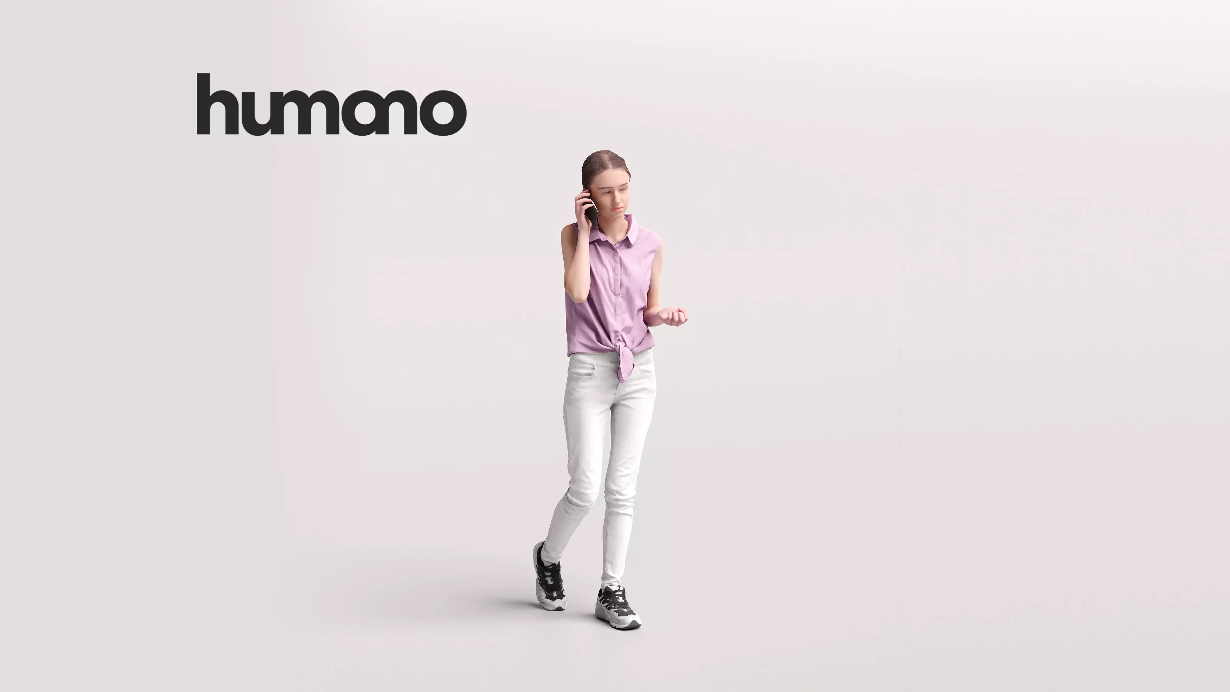 Humano standing and looking young man - casual -036-2012 3D model