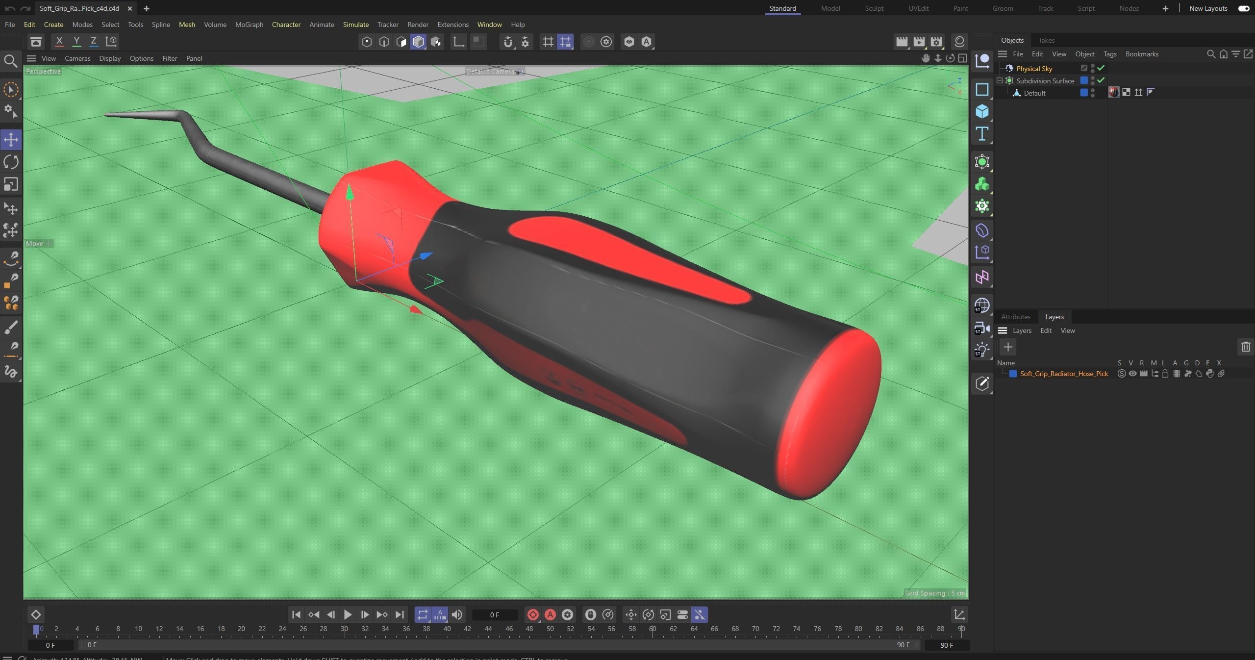 Soft Grip Radiator Hose Pick Low-poly 3D model_29
