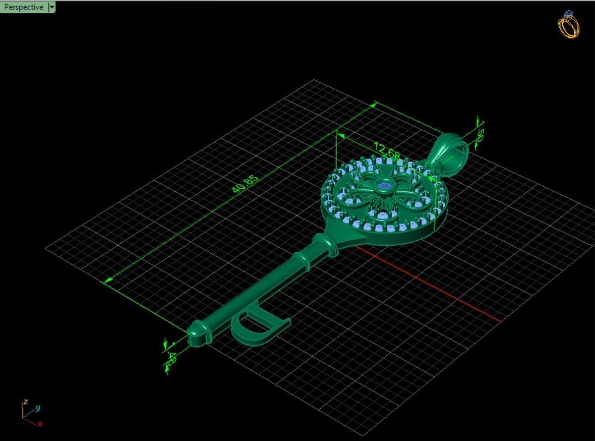 Key pendant letter D 3D print model_8