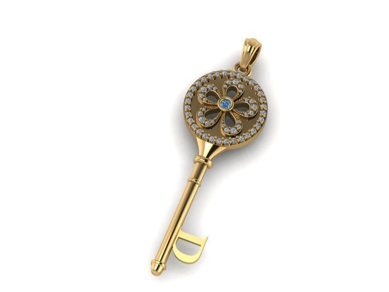 Key pendant letter D 3D print model_1