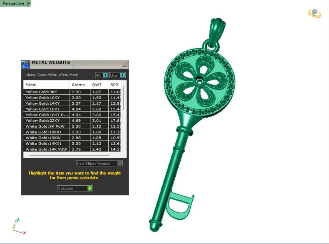 Key pendant letter D 3D print model_2