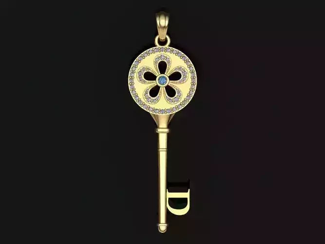 Key pendant letter D