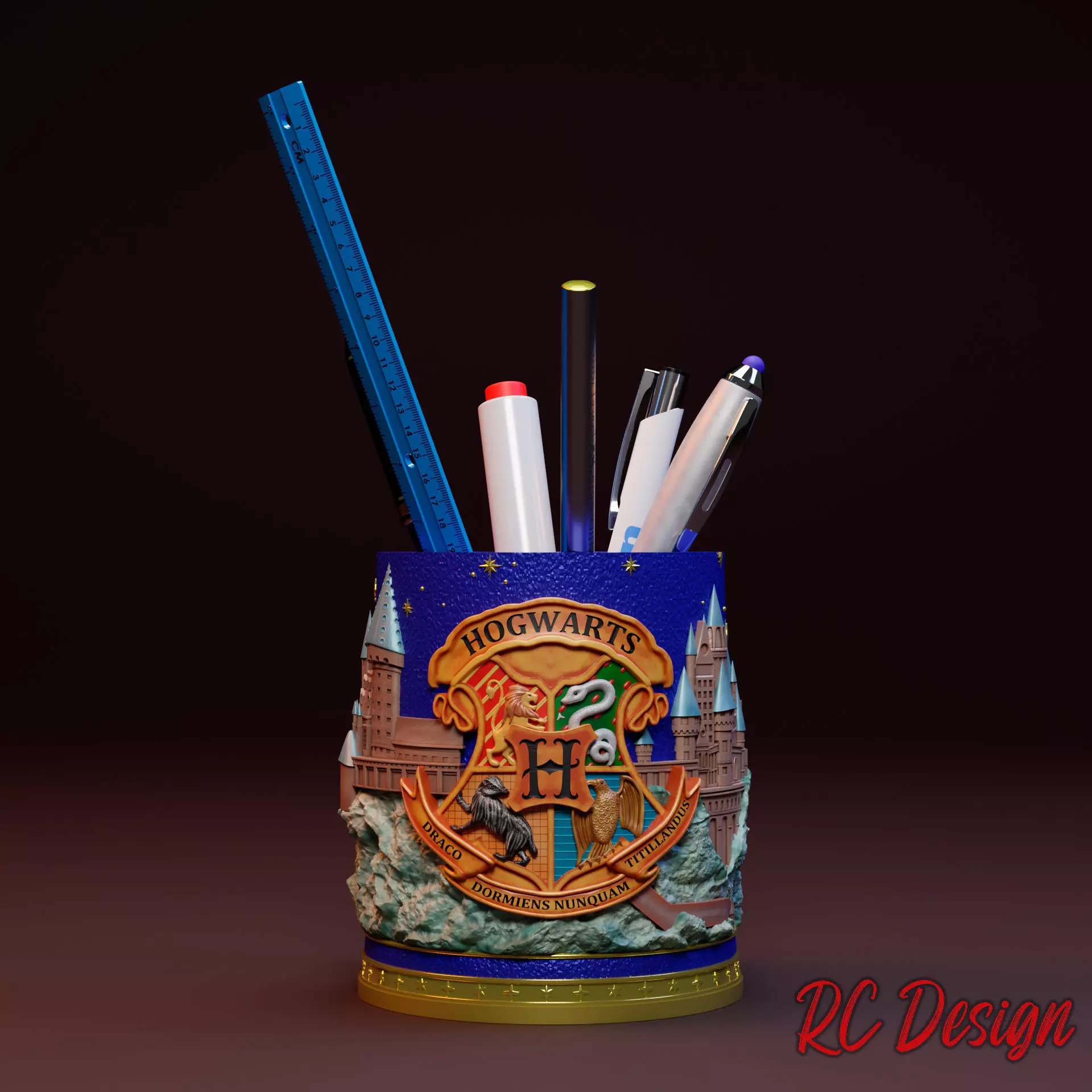 Pencil holder Harry Potter Hogwarts 3D print model