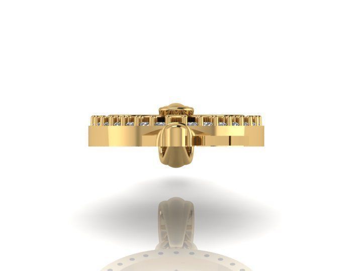 Key pendant letter F 3D print model_3