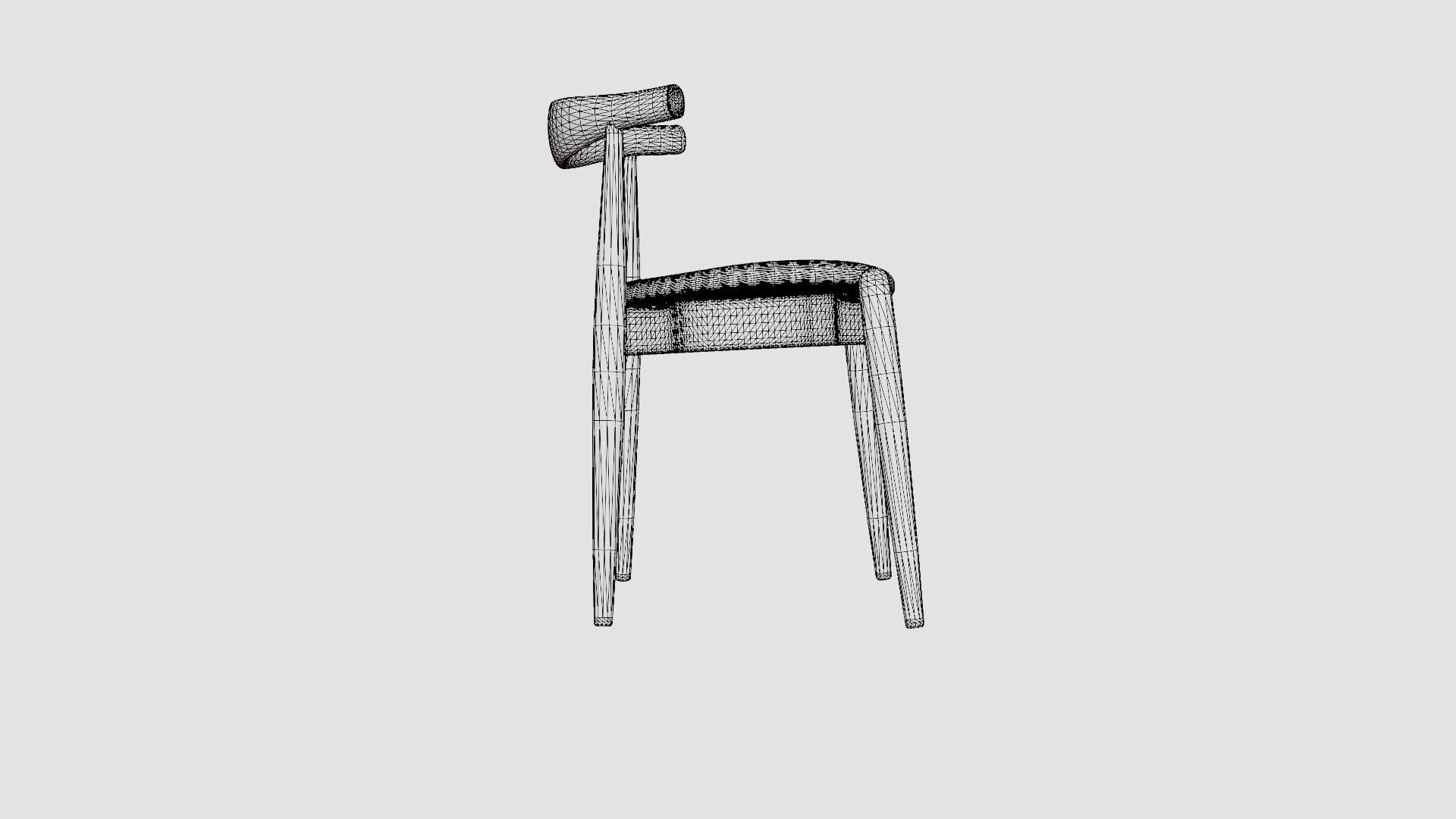 Carl Hansen CH20 Chair Low-poly 3D model_8