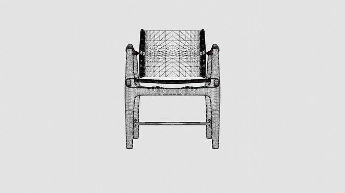 Carl Hansen BM1106 Armchair Low-poly 3D model 7