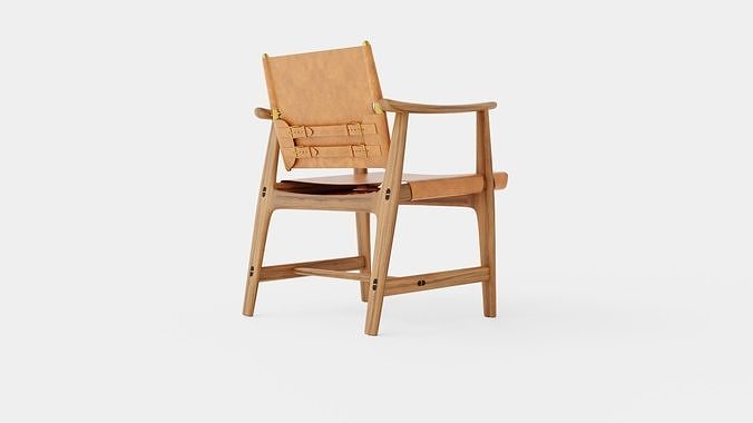 Carl Hansen BM1106 Armchair Low-poly 3D model 4