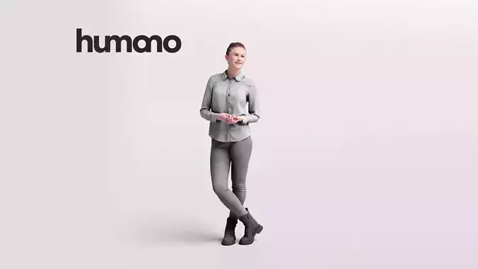 Humano standing and talking woman - casual -046-3886