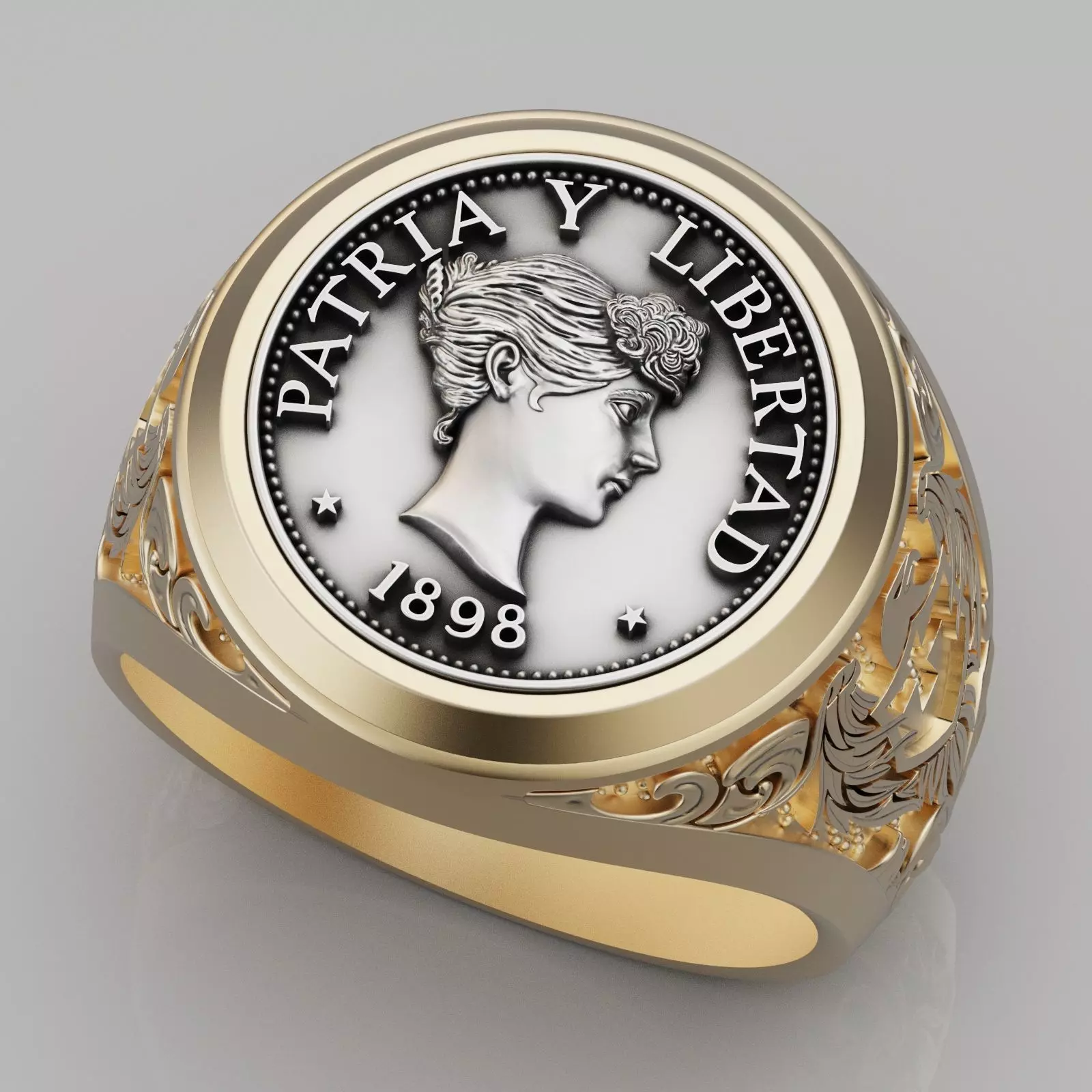 Anniversary of Souvenir Peso Coin printable Ring 3D print model