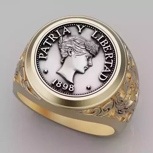 Anniversary of Souvenir Peso Coin printable Ring