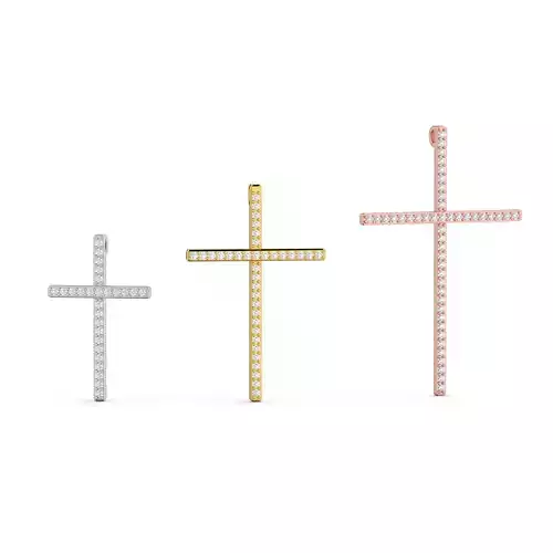 Set of 3 cross pendant with stones