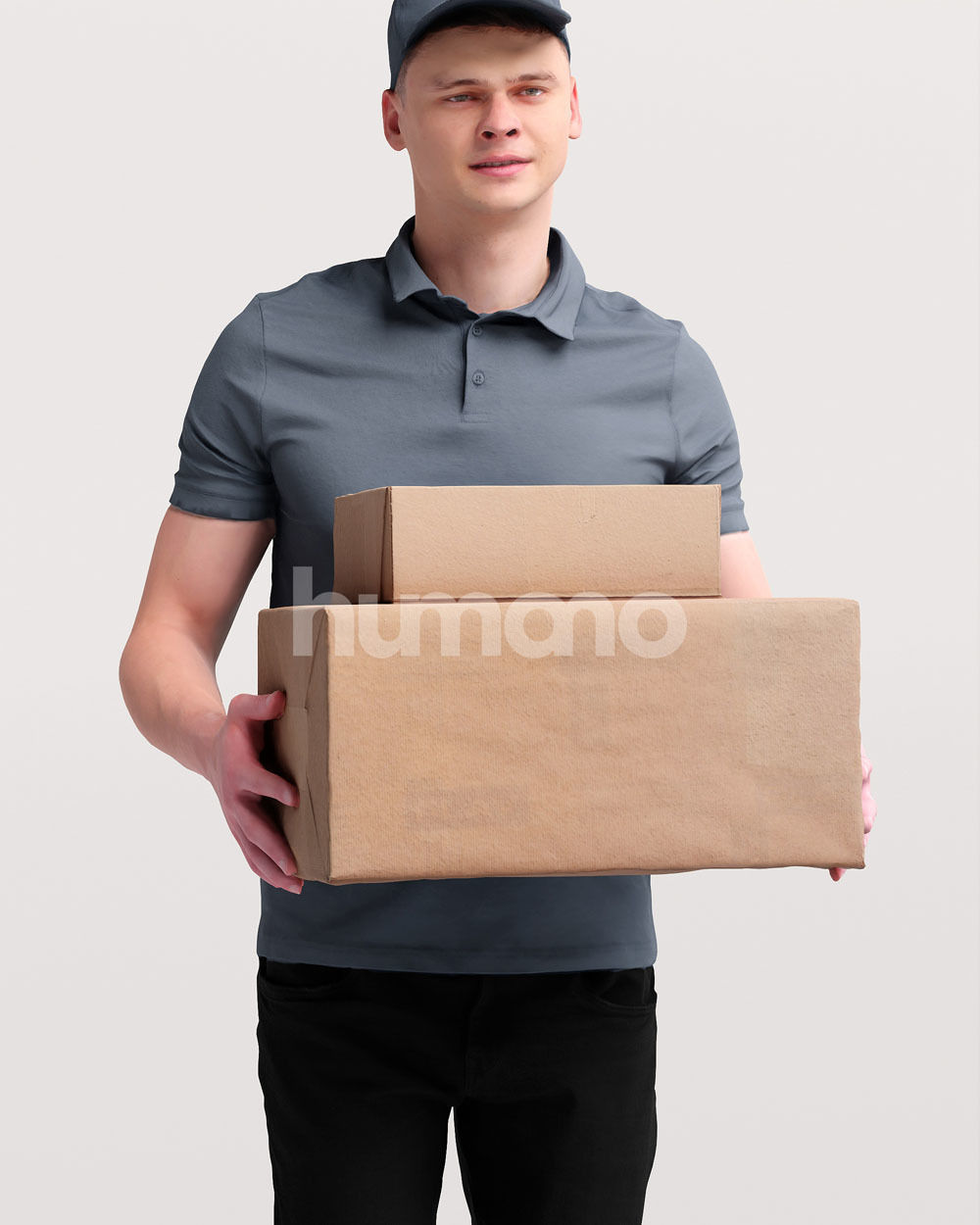 Delivery man walking with package - courier - 057-2958 3D model_10