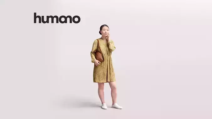 Humano standing and listening asian woman - casual -083-5310