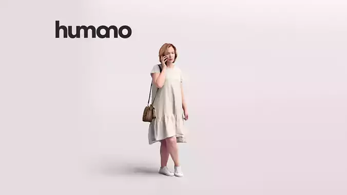 Humano woman standing talking on the phone - casual -094-5732