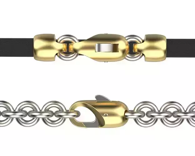 Cylindrical Bracelet or Chain  Lobster Clasp 3D print model