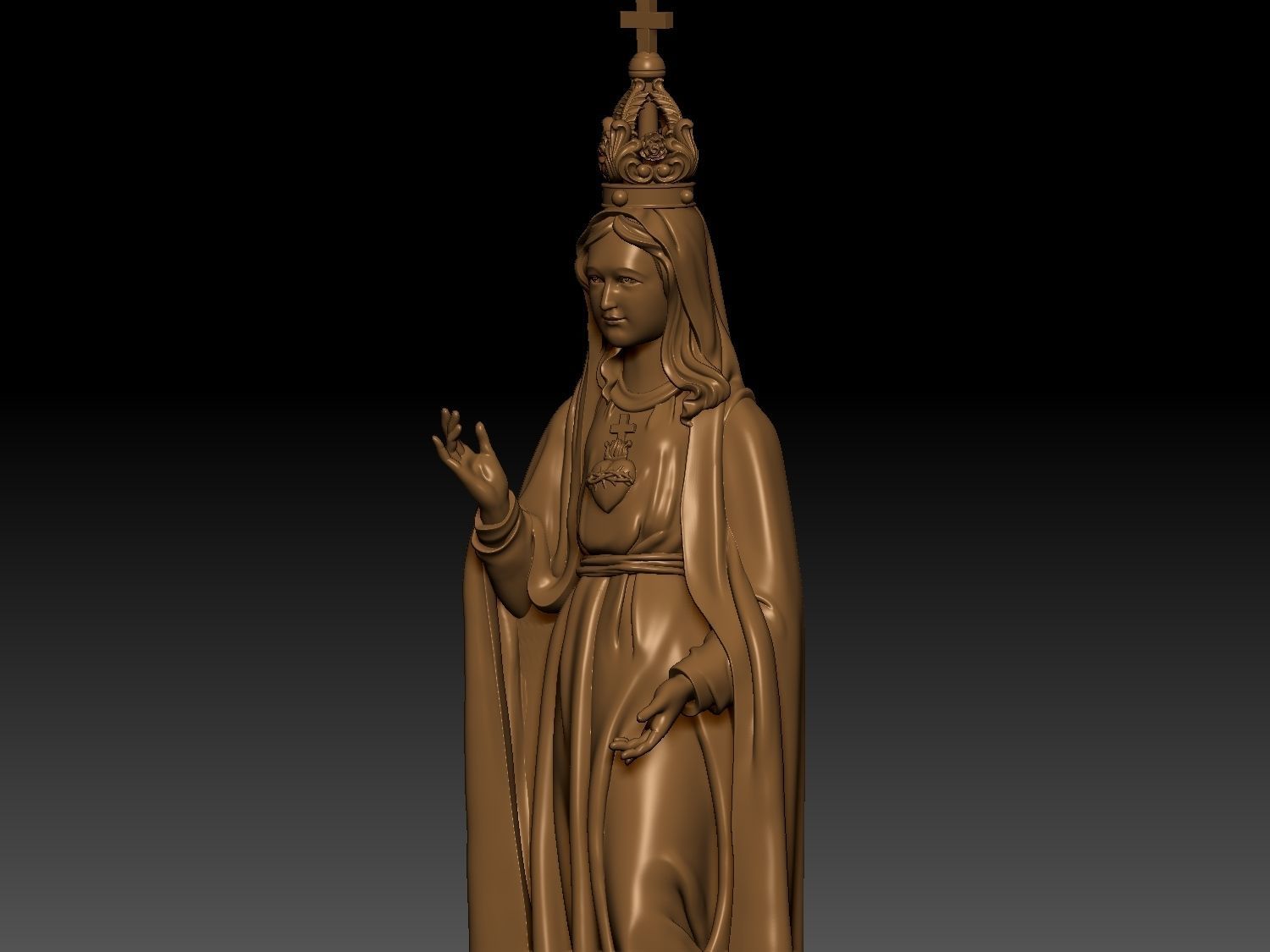 Our Lady of Fatima Statue 3D print model_6