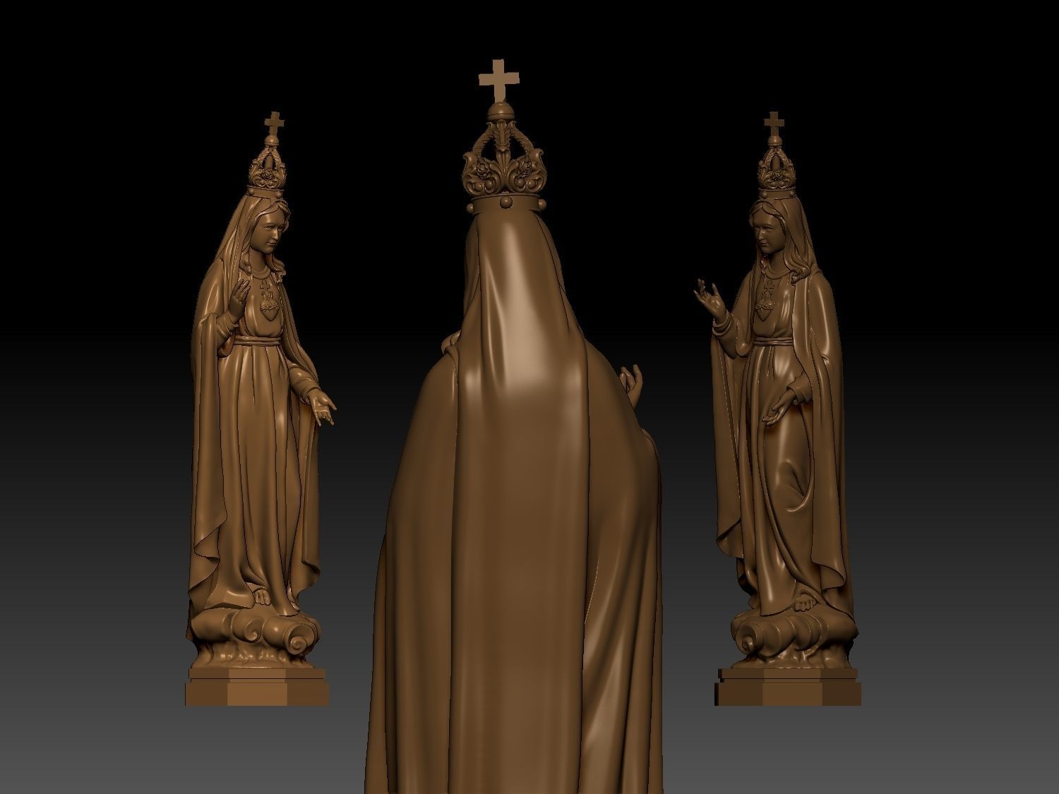 Our Lady of Fatima Statue 3D print model_10