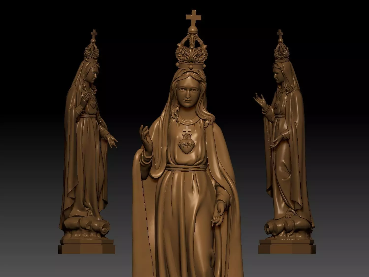 Our Lady of Fatima Statue 3D print model_0