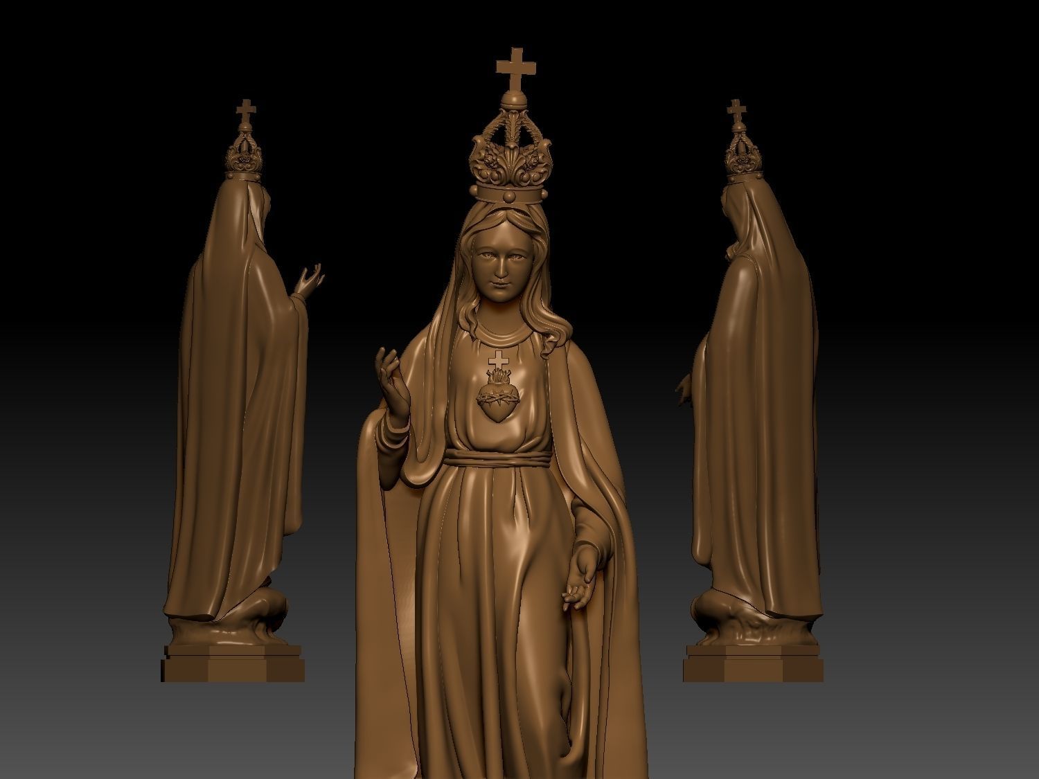 Our Lady of Fatima Statue 3D print model_11