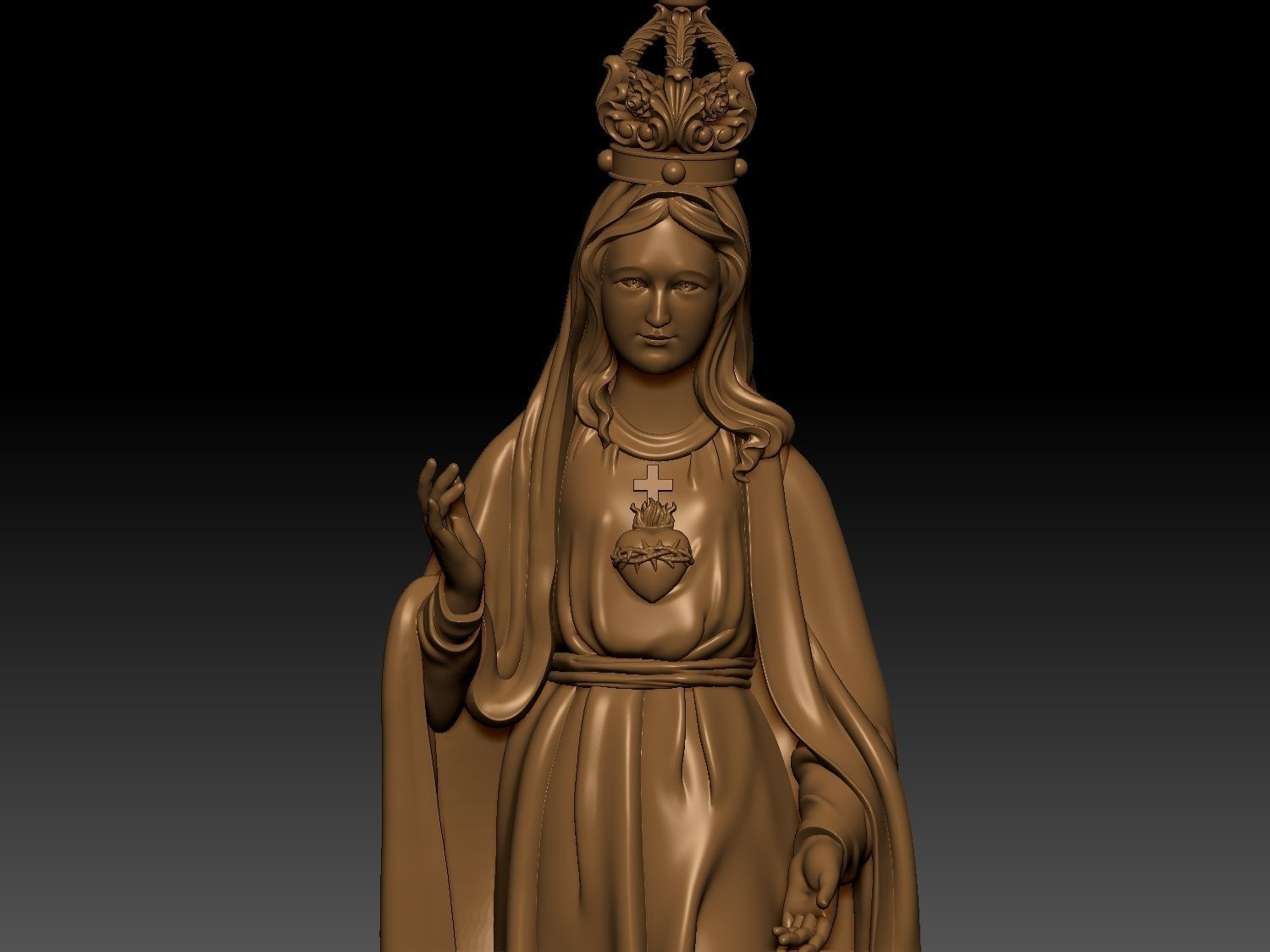 Our Lady of Fatima Statue 3D print model_5