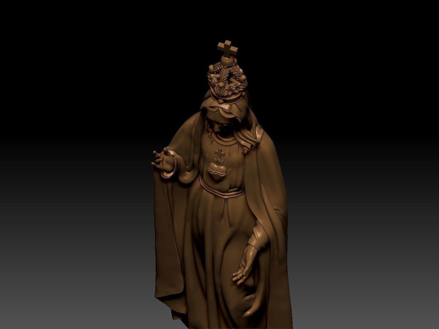 Our Lady of Fatima Statue 3D print model_7