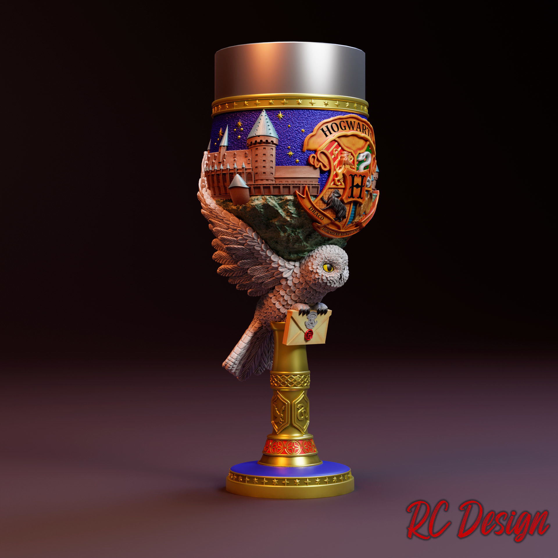 Hogwarts Castle Copa Chalice Cup 3D print model_1