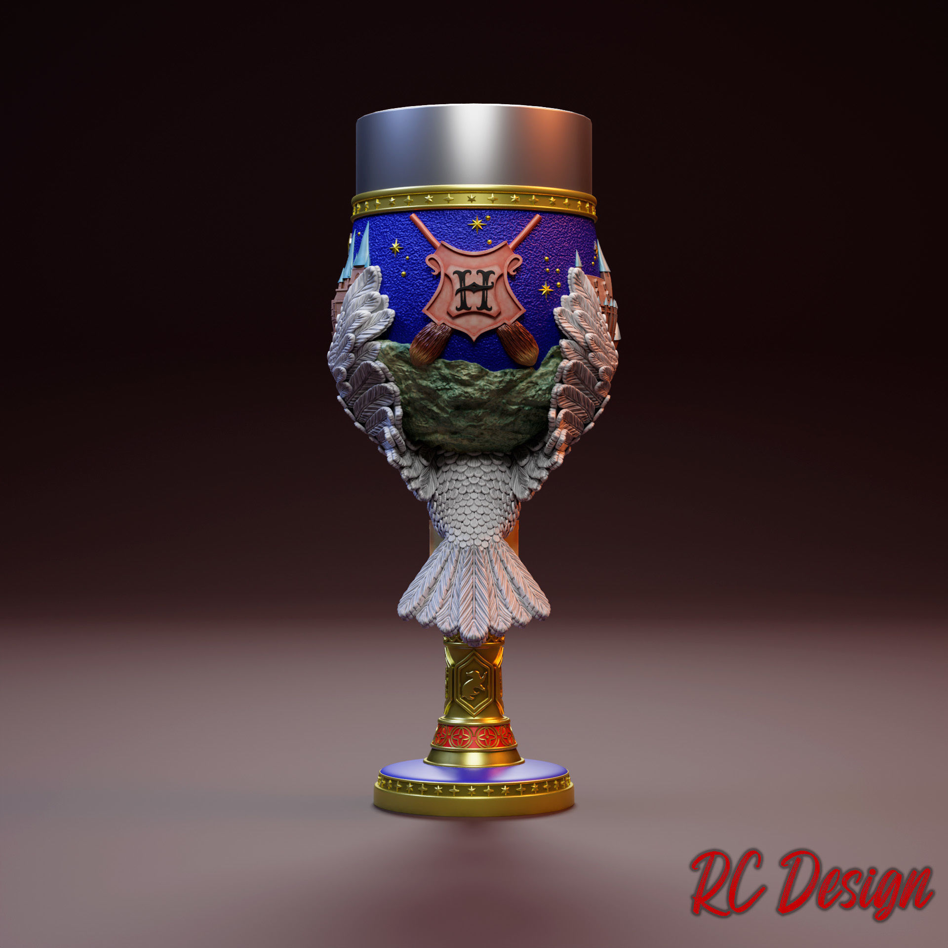 Hogwarts Castle Copa Chalice Cup 3D print model_3